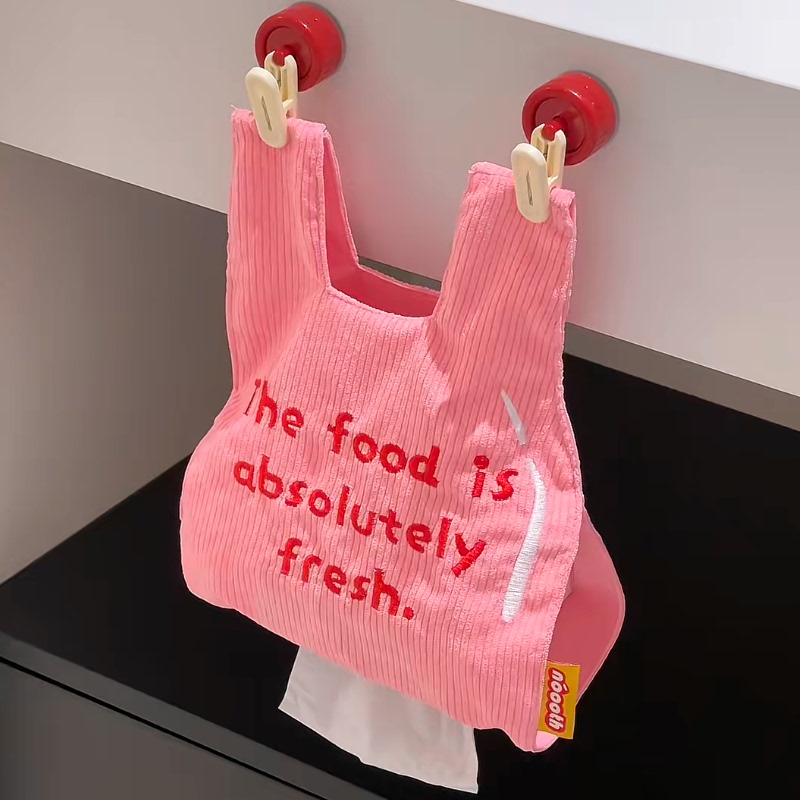 Cute Kitchen Paper Towel Bag, Hanging Type, Suitable for Bathroom and Car, Can Be Used to Wipe Hands, Tissue Roll Hanging Bag, Face Towel Storage Bag