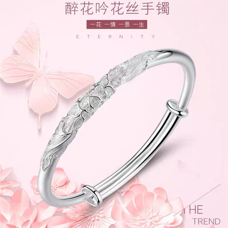 New Style Silver Bracelet Push-Pull Design for Women, Pure Jewelry Gift for Mom, Mother's Day Gift, Girlfriend's Birthday, 520 Valentine's Day