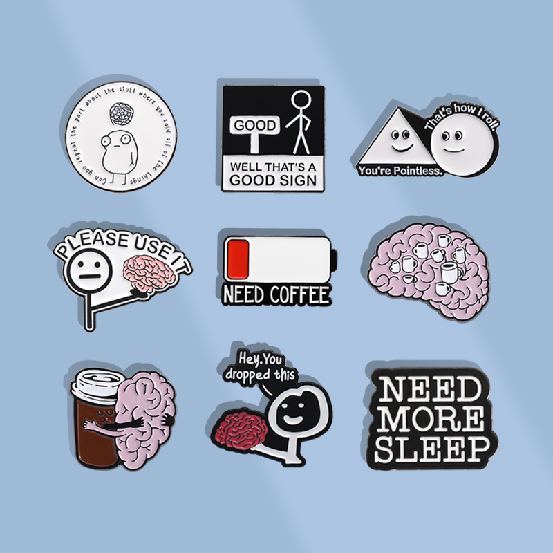 Creative and Fun Head-Shaped Brooches, Personalized Phrases, Versatile Badges, Metal Badges, Men's and Women's Clothing, Bag Accessories Creative and Fun Head-Shaped Brooches, Personalized Phrases, Versatile Badges, Metal Badges, Men's and Women's Clothing, Bag Accessories