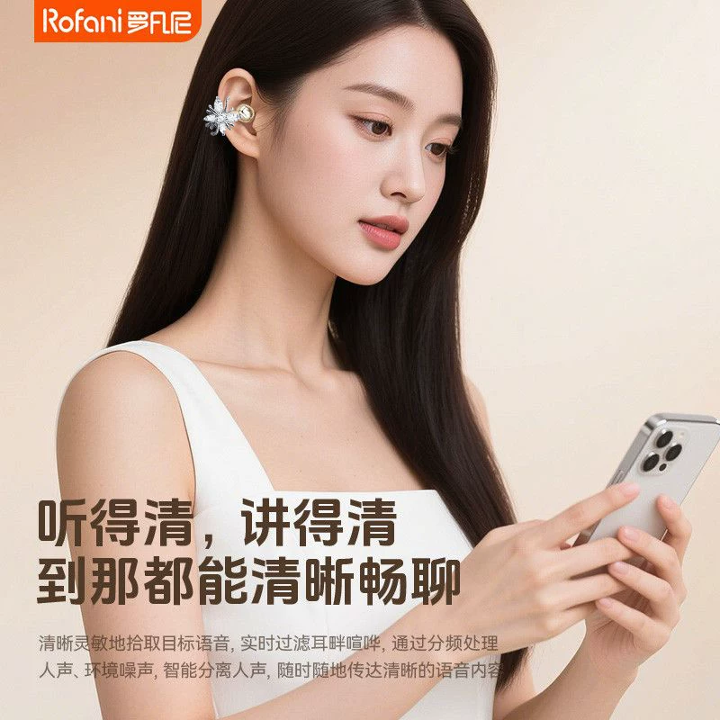 Беспроводная наушница с заушной клипсой Bluetooth гарнитура, декоративная, внутриканальная, открытая, комфортная, длительное время работы аккумулятора, новая модель 2026 года