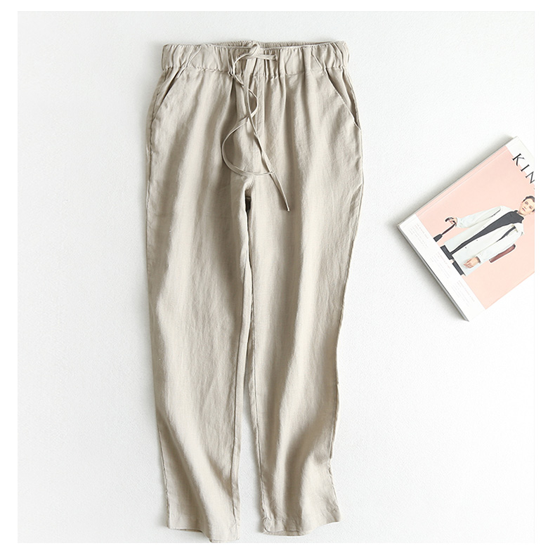 Mùa hè 2019 mới quần cotton và vải lanh harem phần mỏng của phụ nữ lỏng lẻo chín quần linen quần thường quần chân quần - Quần Harem quần tập gym nữ