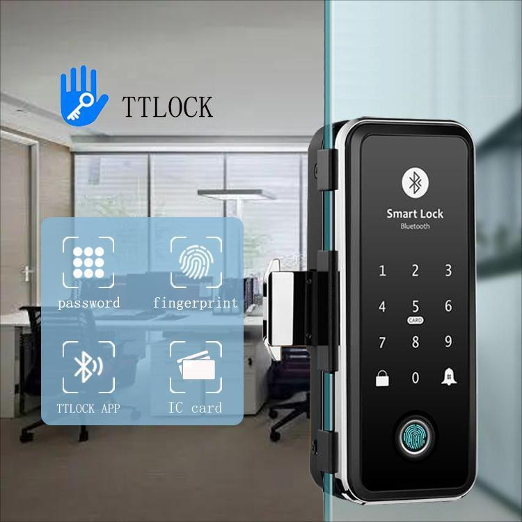 Recognition glass door fingerprint lock office NFC unlocking password lock attendance card electronic access control smart lock