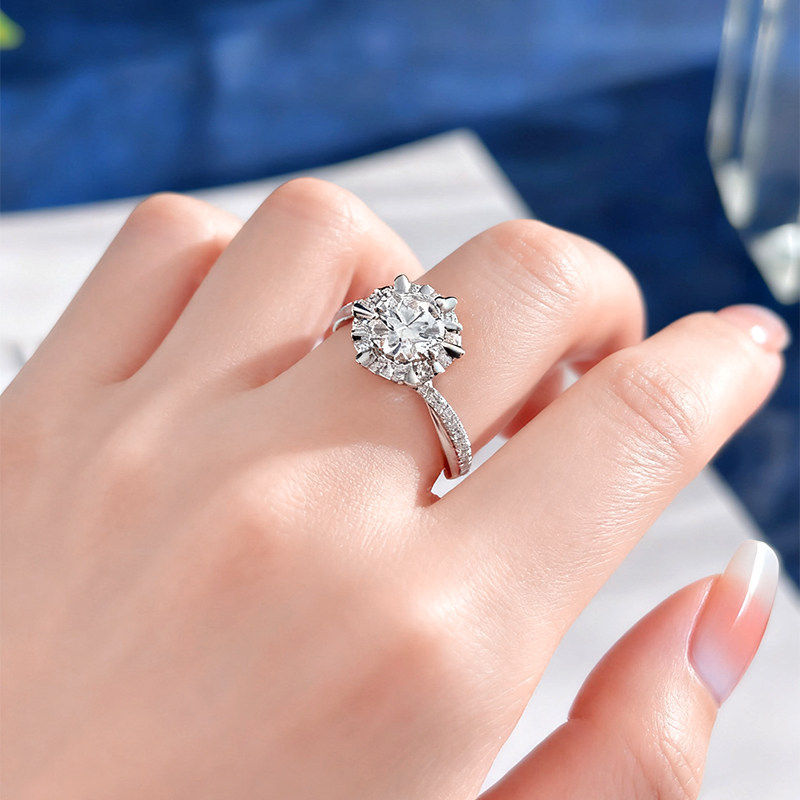 Кольцо платиновое I DO 0.5 карата регулируемый размер