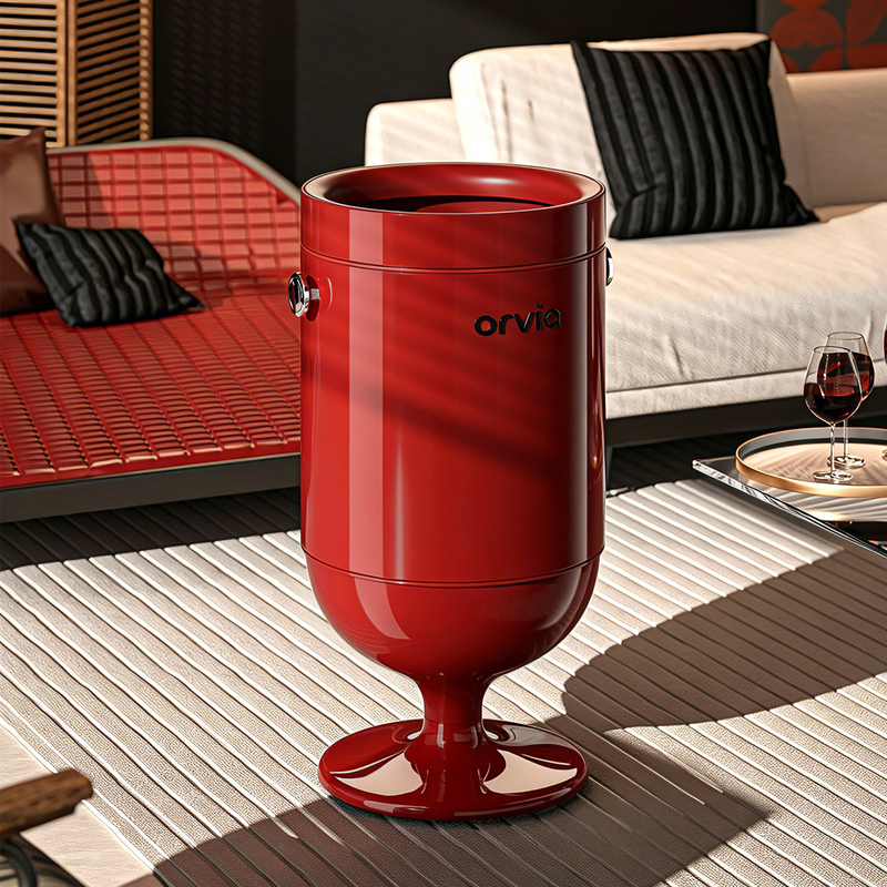 Trash Can for Home Use 2026 New Model Living Room High-Footed Wine Glass Retro Trash Bin Without Lid Large Capacity High Aesthetic Wastebasket