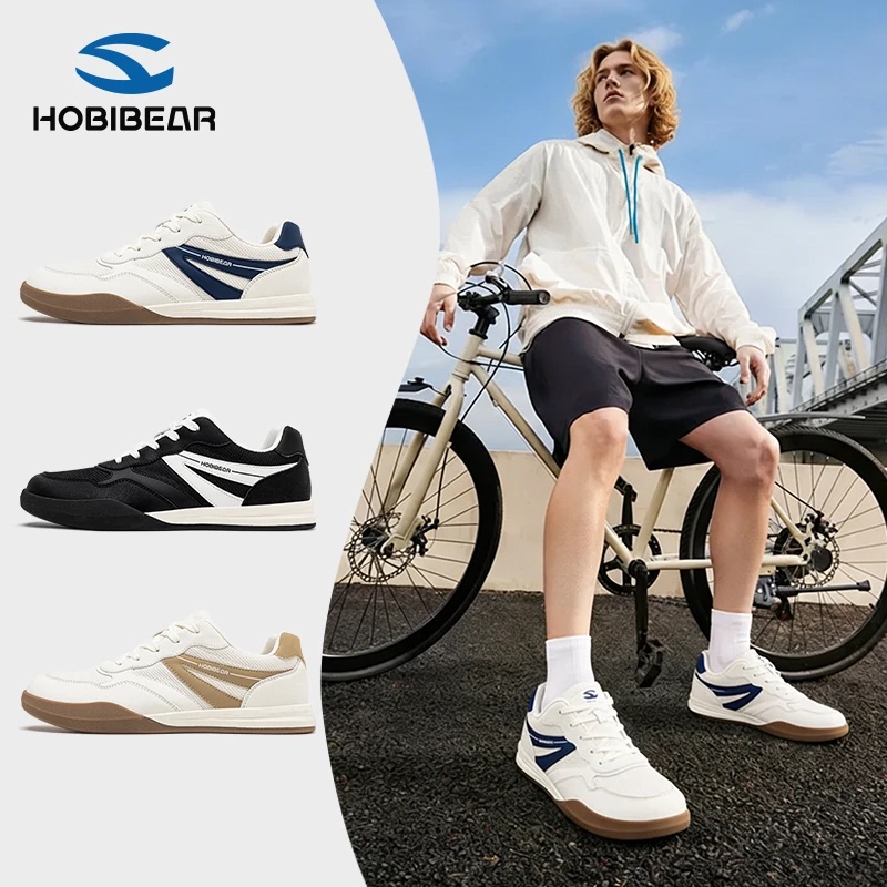 Hobibear Sneakers Spring and Summer Mesh Breathable Men's Wide Fit Non-Slip Outdoor Trendy Men's Wide Toe Shoes