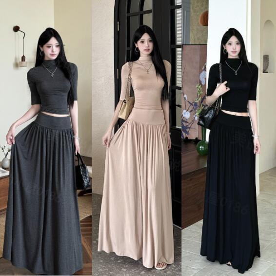 Gl316 Fashionable and Stylish Hot Girl Outfit, Slim Fit, Half-High Collar, Mid-Sleeve Top, High-Waisted Skirt Two-Piece Set Gl316 Fashionable and Stylish Hot Girl Outfit, Slim Fit, Half-High Collar, Mid-Sleeve Top, High-Waisted Skirt Two-Piece Set