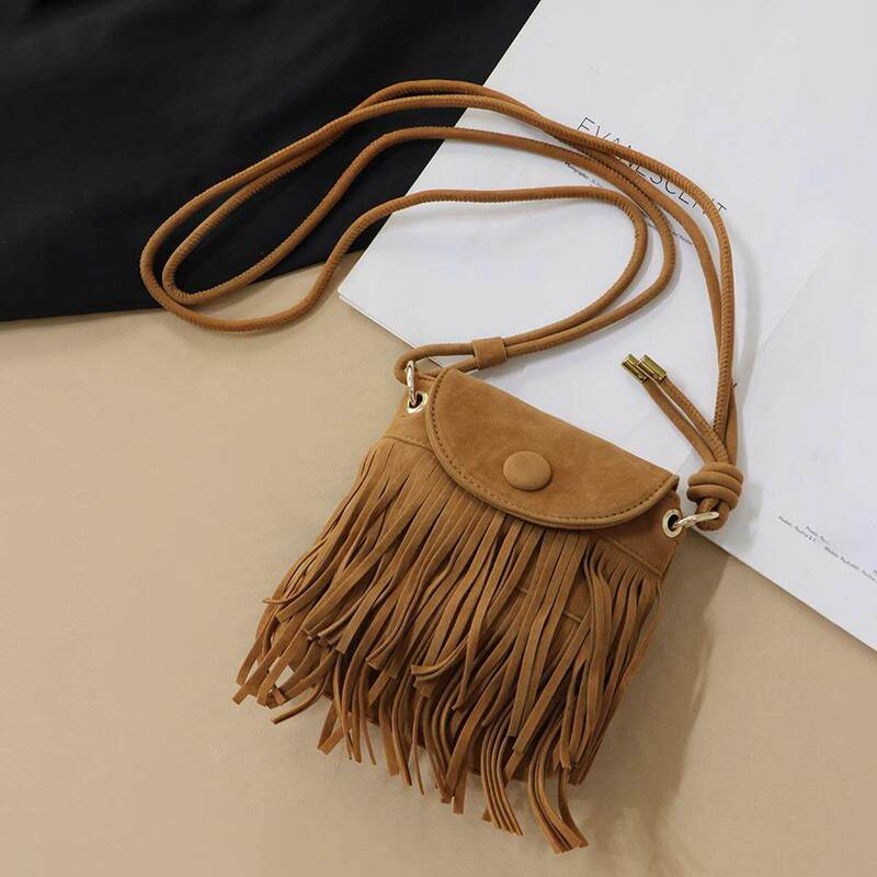 Tassel Bag Brown Retro Western Cowboy Bag Niche Ethnic Style Bohemian Crossbody Bag Women's Trendy Travel Bag Tassel Bag Brown Retro Western Cowboy Bag Niche Ethnic Style Bohemian Crossbody Bag Women's Trendy Travel Bag