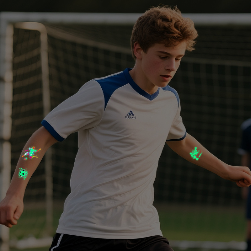 Glow-In-The-Dark Football Tattoo Stickers New Waterproof European World Cup Event Fan Club Temporary Face Stickers Glow-In-The-Dark Football Tattoo Stickers New Waterproof European World Cup Event Fan Club Temporary Face Stickers