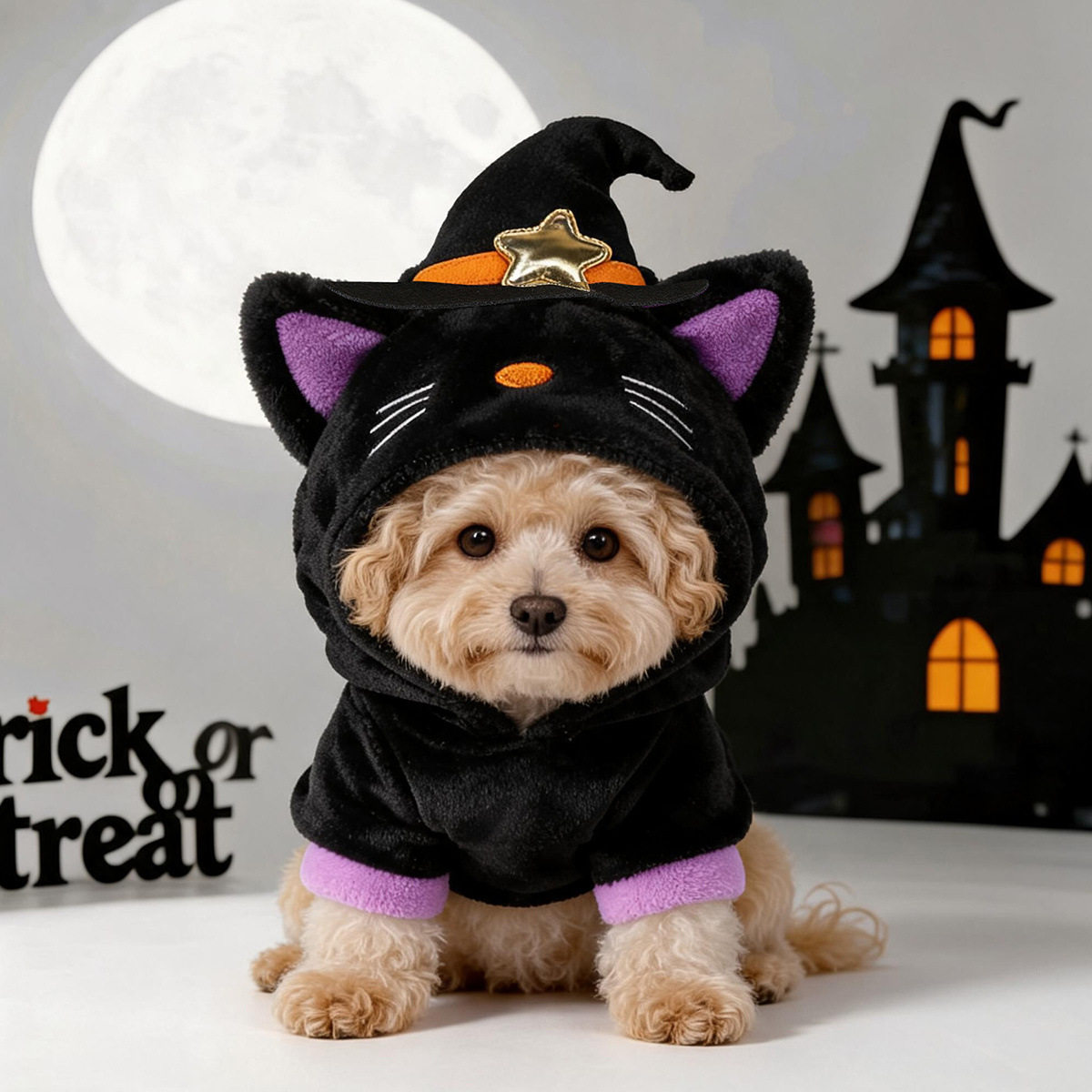 Halloween Magical Cat Pet Transformation Costume Small Dog Cat Dog Holiday Party Funny Outfit Warm Clothes