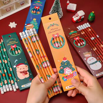 Christmas boxed pencils, creative rewards for primary school students, practical stationery gifts for the whole class, kindergarten encouragement