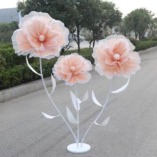 New wedding ornaments silk flower path lead wire mesh flower stage pole foam flower decoration window wedding props