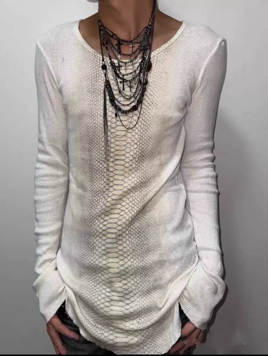 (Top product) ifsixwasnine vitage retro visual pioneer medieval python pattern long-sleeved T-shirt