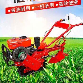 New diesel chain rail rotary tillage tillage tillage tillage soil ditching micro tillage machine little red bull micro tillage machine