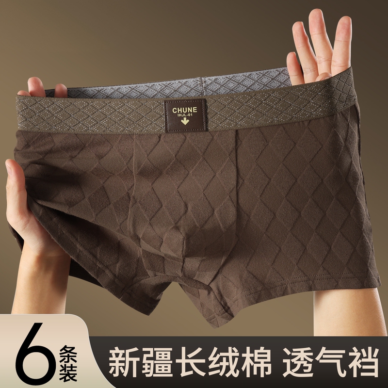 Coiukoiu Soft and Comfortable Men's Underwear, Pure Cotton, High-End All-Cotton, Antibacterial, Breathable Boxer Shorts for Men