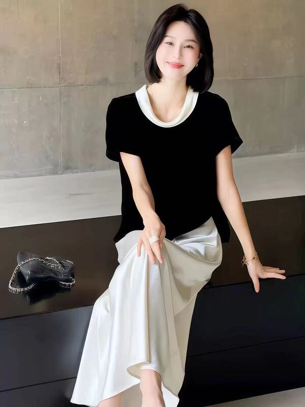 Ox 025-70 Women's Velvet Top, Loose and Lazy Style, Half-Sleeve Ox 025-70 Women's Velvet Top, Loose and Lazy Style, Half-Sleeve