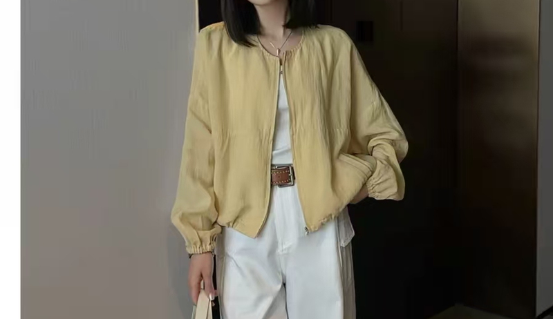 Wj 1050-62 Linen Collarless Sun Protection Versatile Jacket Wj 1050-62 Linen Collarless Sun Protection Versatile Jacket