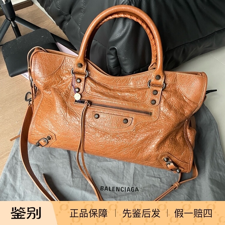 98 New Balenciaga/Balenciaga Brown Motorcycle Bag Women's Shoulder Crossbody Handbag 98 New Balenciaga/Balenciaga Brown Motorcycle Bag Women's Shoulder Crossbody Handbag