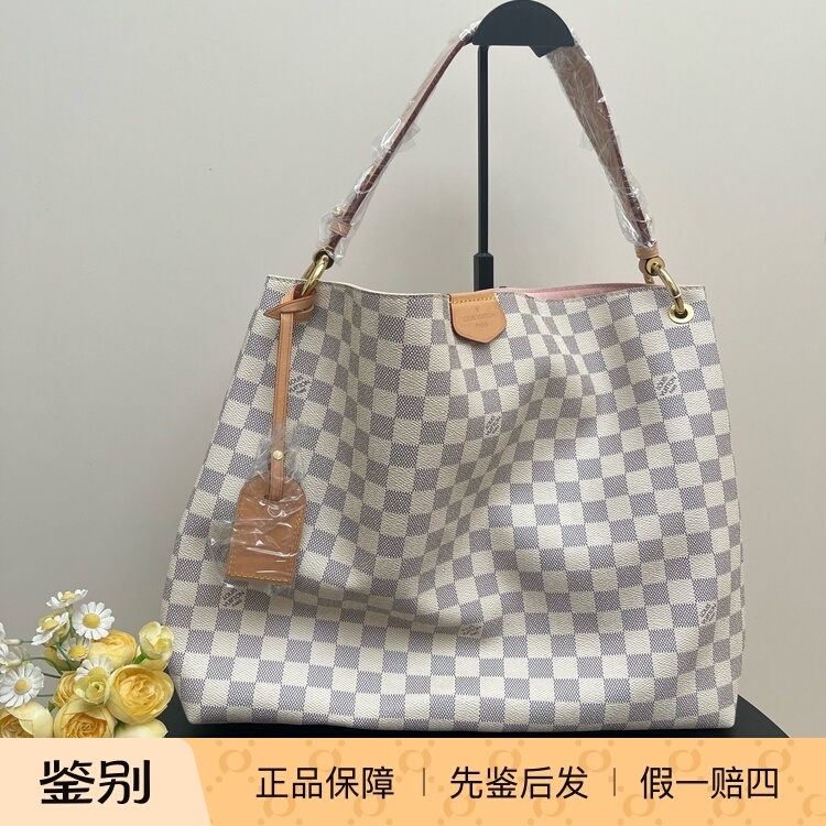 [98% New] Louis Vuitton/Lv White Checkered Medium Chip-Graceful Shoulder Bag