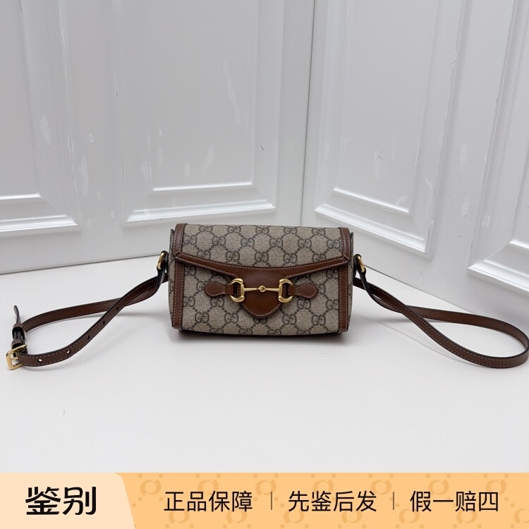[98% New] Gucci/Gucci 1955 Series Horizontal Monogram Horsebit Shoulder Crossbody Bag