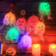 Halloween decoration skull lamp bar scene layout horror atmosphere decoration practical LED small colorful lights string lights