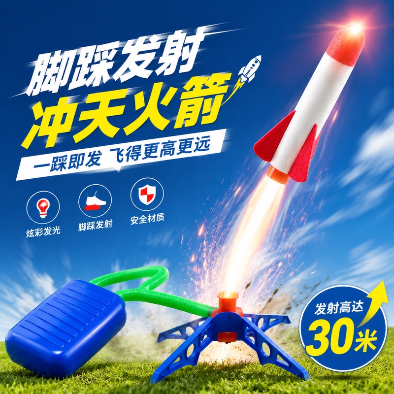 Foot-Powered Rocket Launcher for Boys and Girls, Rocket Launcher, Outdoor Children's Parent-Child Luminous Toy Foot-Powered Rocket Launcher for Boys and Girls, Rocket Launcher, Outdoor Children's Parent-Child Luminous Toy