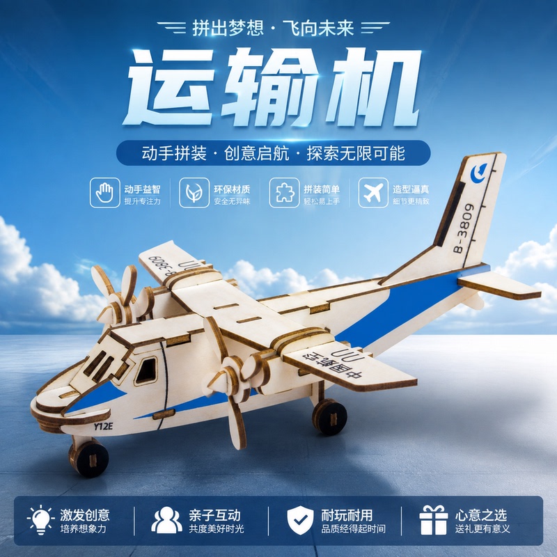 Hand-Assembled Model Transport Aircraft DIY Airplane Model Children's Educational Toy Creative Assembly Model 3D Assembly Hand-Assembled Model Transport Aircraft DIY Airplane Model Children's Educational Toy Creative Assembly Model 3D Assembly
