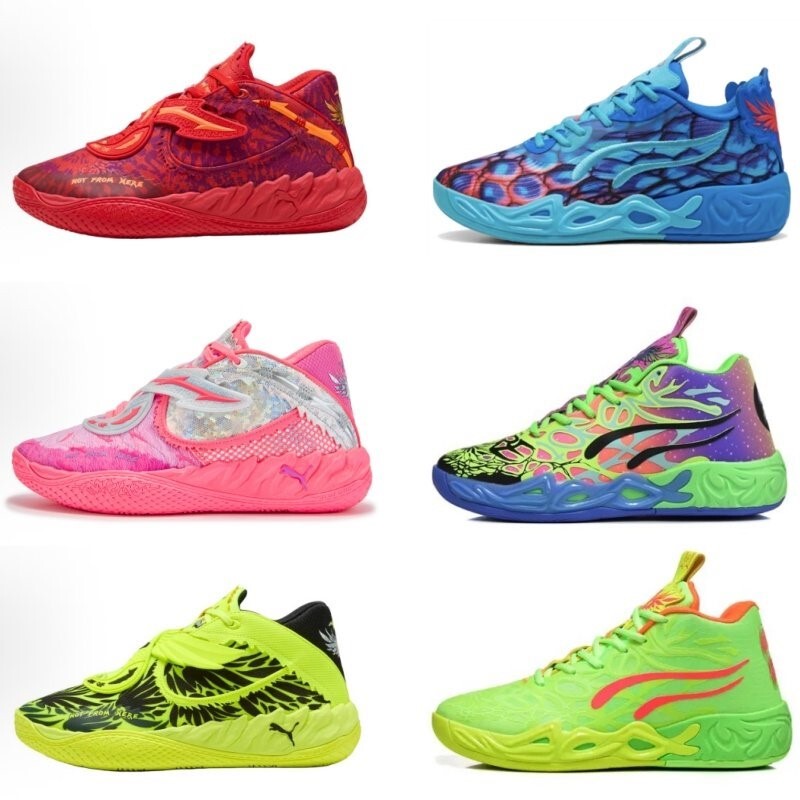 Three-Ball 5Th Generation High School Basketball Shoes for Men, Red Mandarin Duck Mb.05 4Th Generation Non-Slip and Wear-Resistant Sports Combat Boots for Women