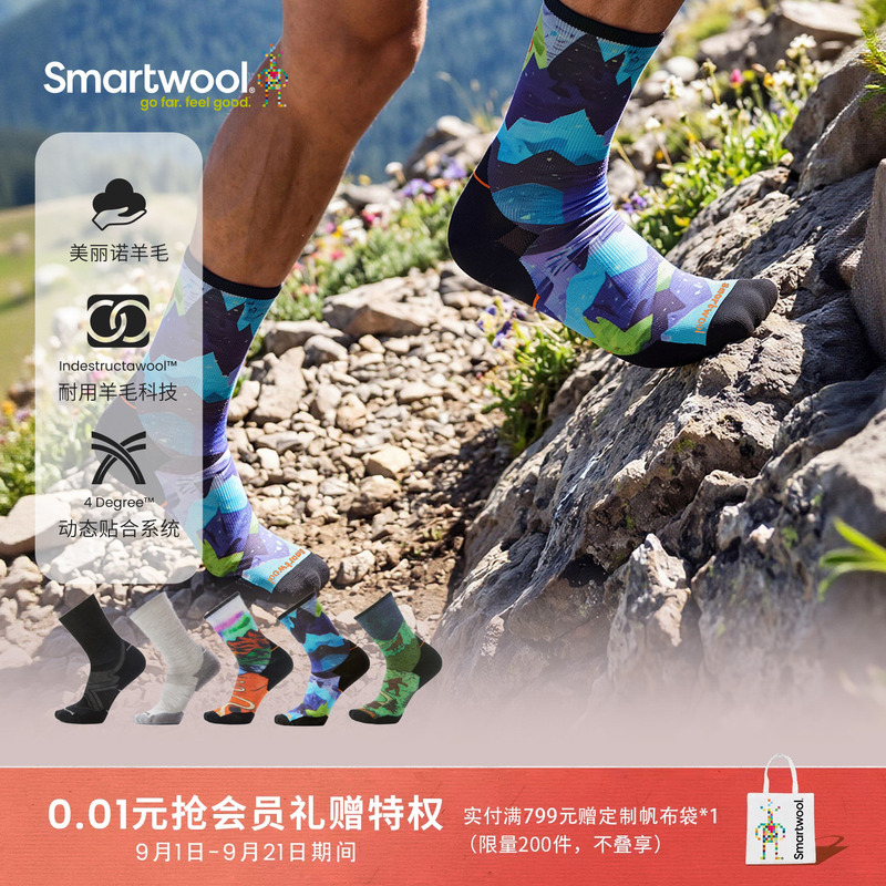 Smartwool Merino Wool Unisex Lightweight Shock-Absorbing Mid-Calf Socks for Trail Running, Durable