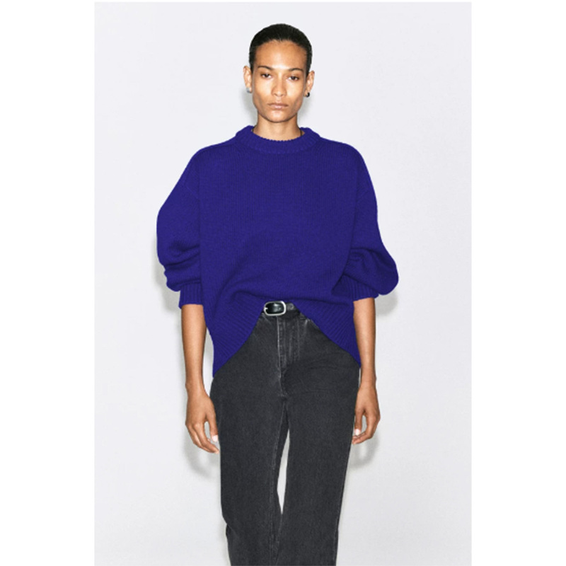 Cs Women's Clothing Casual Fit Wool Crew Neck Sweater Cobalt Blue 2026 Autumn New Product 1341893003 Cs Women's Clothing Casual Fit Wool Crew Neck Sweater Cobalt Blue 2026 Autumn New Product 1341893003