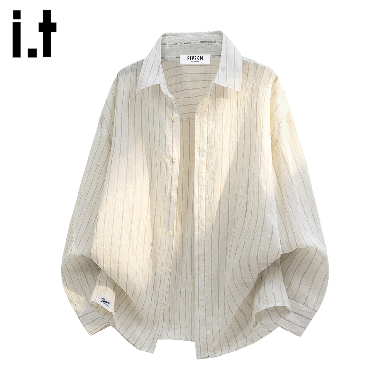 5cm Vertical Striped Long-Sleeve Shirt for Men and Women, Autumn 2026 New Casual Style, Thin Sun-Protective Linen Shirt 5cm Vertical Striped Long-Sleeve Shirt for Men and Women, Autumn 2026 New Casual Style, Thin Sun-Protective Linen Shirt