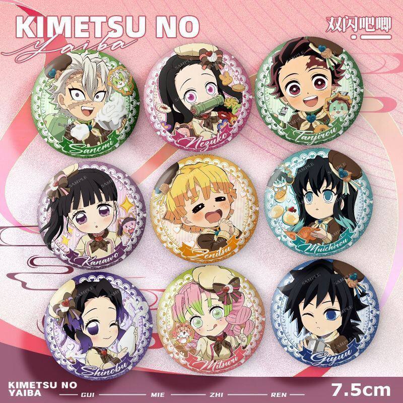 Demon Slayer: Kimetsu No Yaiba Badge White Valentine's Day Series Tanjiro Hashibira Inosuke Tomioka Giyuu Merchandise LAOSHU Badges