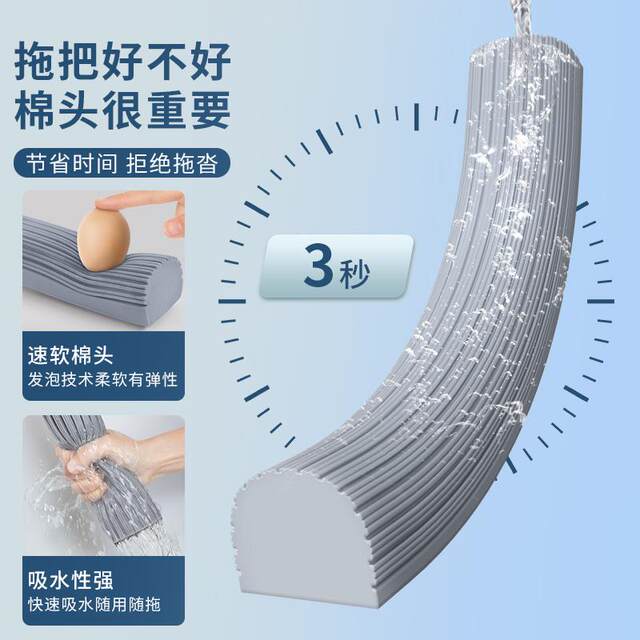 German high-end sponge mop 2025 new household one-mop water-absorbent hand-washable lazy glue cotton floor mop Topa