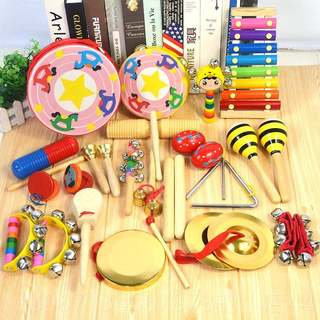 High-end orff set of 53 pieces, a complete set of children's kindergarten percussion teaching aids and props, knocking piano board, wooden child fish
