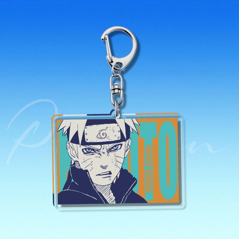 Naruto Peripheral Pendant 7cm Transparent Keychain Art Card Naruto Sasuke Kakashi Keychain Gift