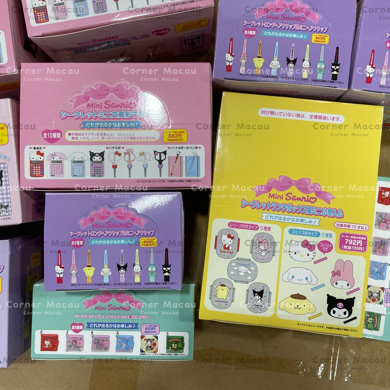In-Stock Genuine Sanrio Kitty Mini Store Blind Box Storage Portable Mirror Hairpin Fridge Magnet Clear Box