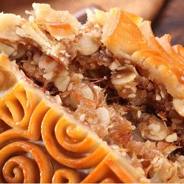 Wuchuan Mooncake Cantonese-Style Traditional Five-Nut Golden Ham 0.5kg Pack Five-Nut Mid-Autumn Large Mooncake Gift Box