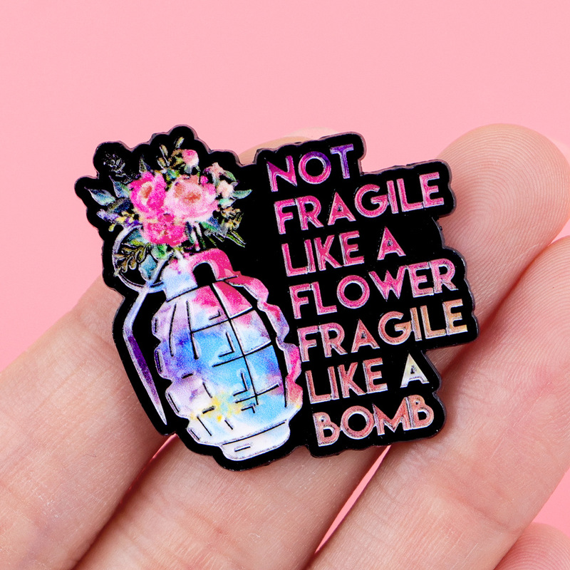 Feminist Quotes Brooch Cartoon Metal Badge Creative English Letter Jewelry Medal Clothing Brooch Accessories
