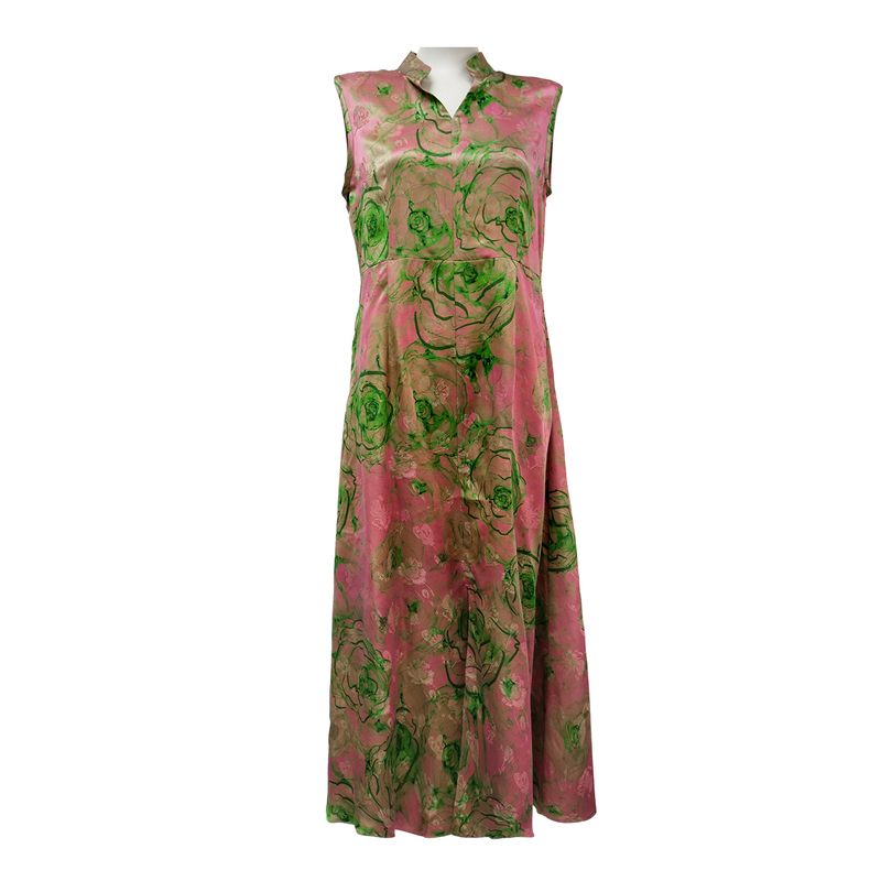 【Jiaojiao Meijiao】Sor Red and Green Rose Flower Red Cloud Gauze Dress Sj4Lg03758