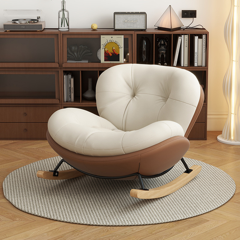 Rocking Chair Lazy Sofa, Suitable for Lying down and Sleeping, Bedroom Single/Double Balcony Leisure Chair, Popular Rocking Chair Recliner