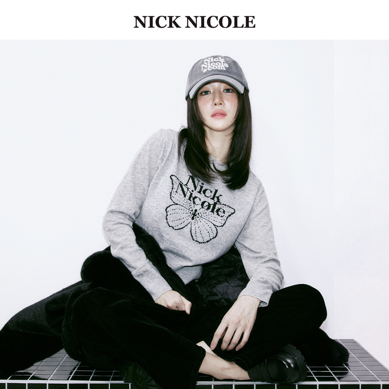 【Xu Rui Zhi's Style】Nick&Nicole Little Butterfly 2026 Autumn Knitted Sweater for Women, Loose Korean Style