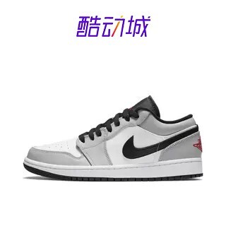 Nike Men's Shoes Air Jordan 1 Low Aj1 Smoke Gray Low-Top Women's Shoes Classic Sports Casual Sneakers