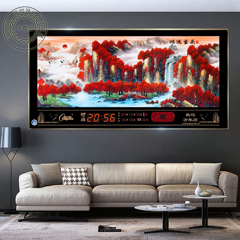 Kangbas electronic digital perpetual calendar 2022 new living room wall-mounted clock clock satellite timing decoration