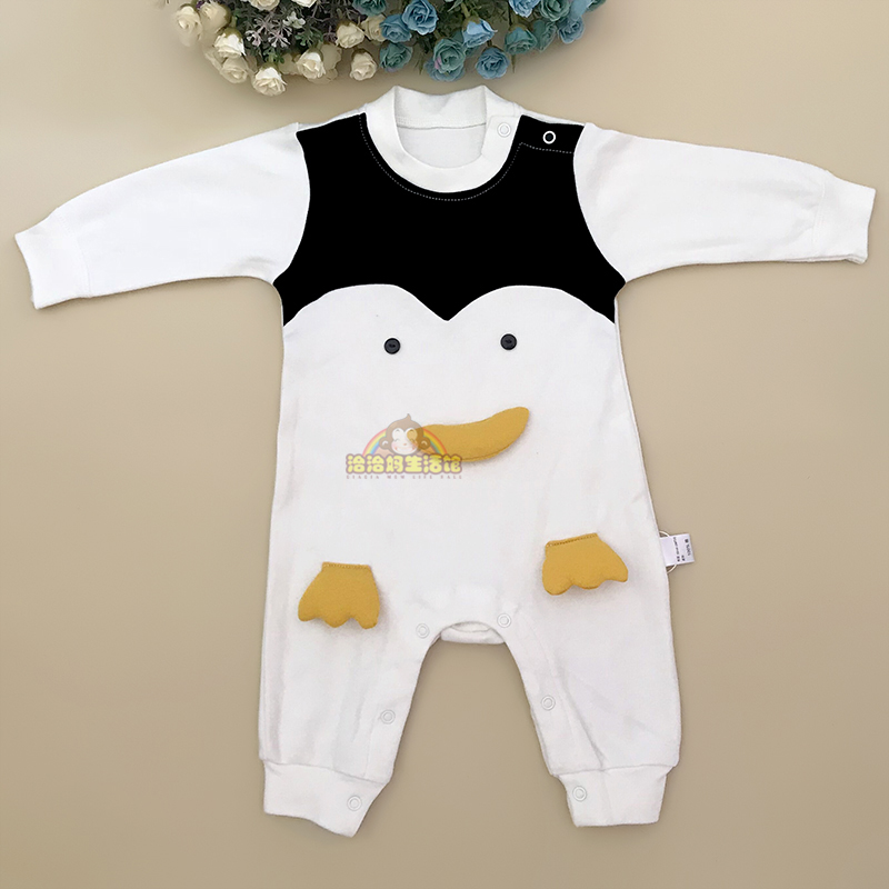 Xinyingyue baby one-piece clothes male and female baby rompers spring newborn spring and autumn penguin romper bag fart clothes