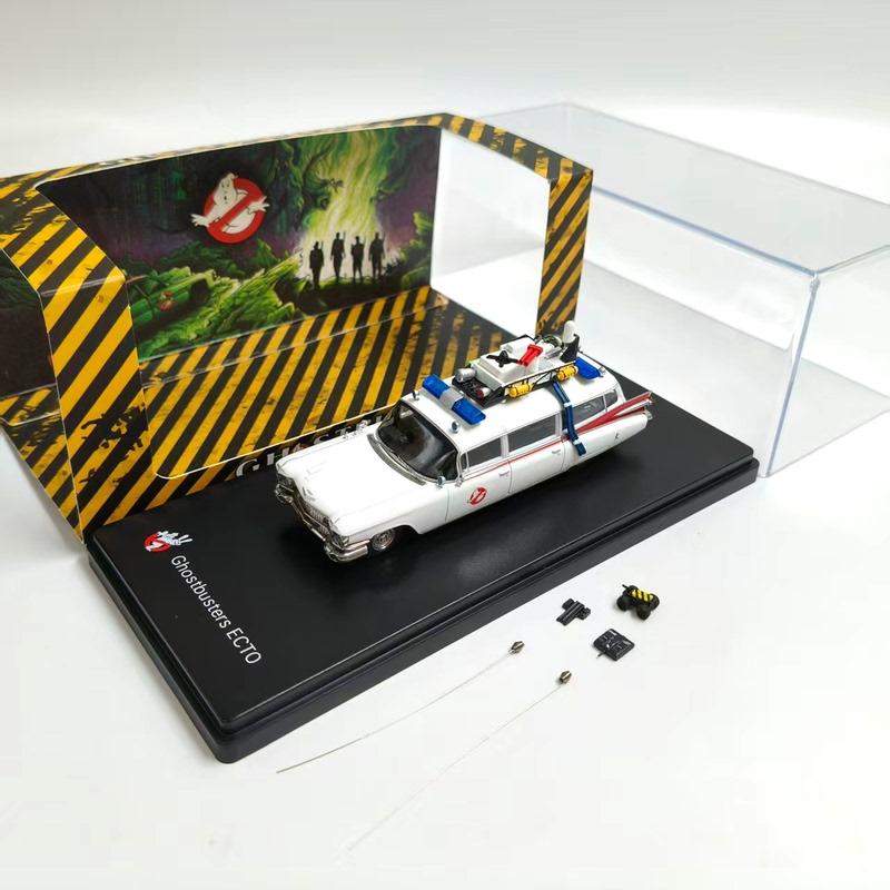 1:64 Ys Courageous Cadillac Miller Movie Ghostbusters Car, 1St Generation, Realistic Alloy Car Model