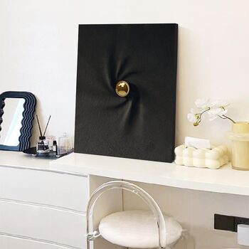 Modern minimalist living room decorative painting sales department art three-dimensional ball physical installation painting model room entry wood carving painting