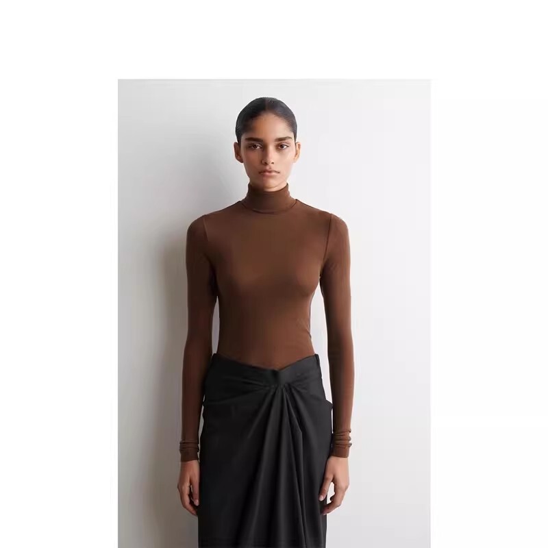 Original Women's Clothing 2025 Autumn New Slim Fit High-Neck Merino Wool Top 1287822013