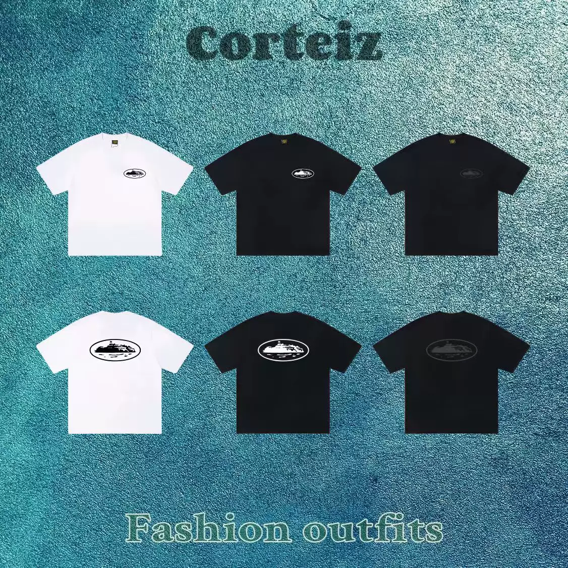 Кorteiz печать буквы Фэшн тренды футболка "Summer Trend Short Sleeve"