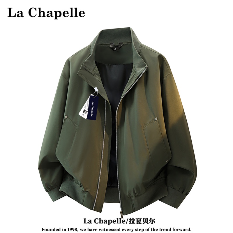 La Chapelle Trendy Brand Autumn New American Retro Stand-Collar Military Green Work Jacket Men's Stylish Versatile Outerwear