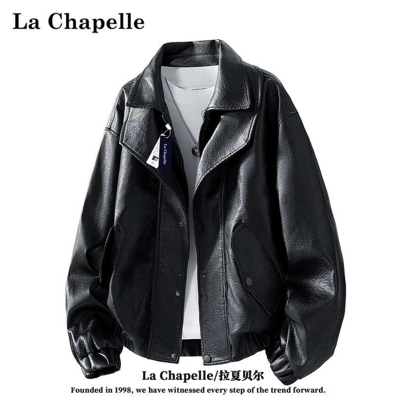 La Chapelle 2026 Winter New American Retro Cool Lapel Motorcycle Leather Jacket Men's Casual Leather Jacket