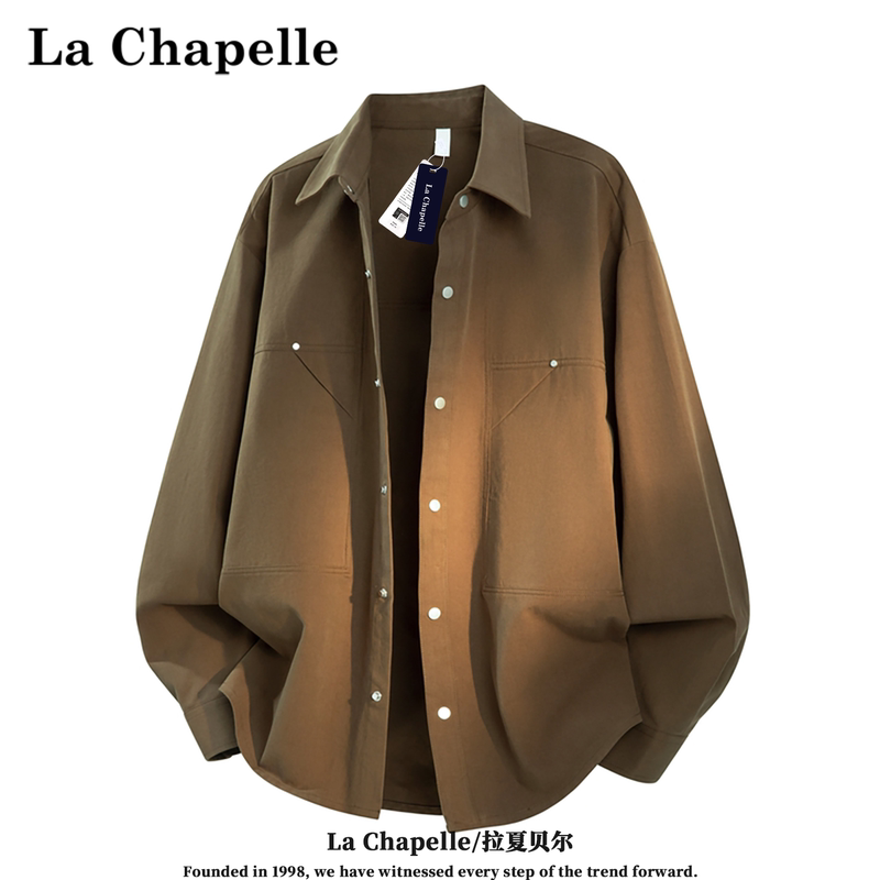La Chapelle 2026 New American-Style Lapel Long-Sleeve Shirt for Men, Vintage High-End Loose Casual Jacket